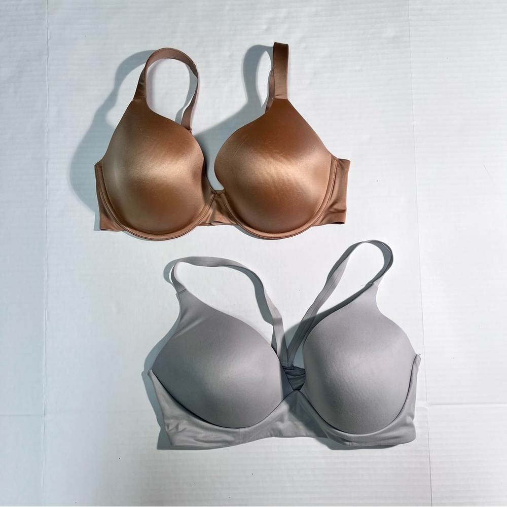 Women’s Bras 38D & 38DD Soma Brown & Victoria’s Secret Gray Lightly Padded‎ (2)